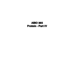 Proteins 4: Biochemistry 