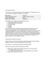 Developmental Study Guide