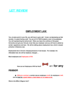 Employment Law: Final Exam