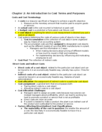 Chapter 1 and 2 Textbook Notes