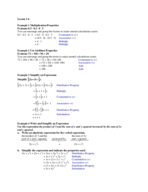 Simplify and Expression Exercise