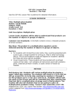 Foundations of Mathematics - Multiplication Booklet