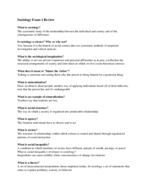 Sociology Exam 1 Review 