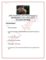 Unit 1: Study Guide-101 Anatomy and Physiology 1