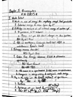 Chapter 5- Bioenergetics Class Notes