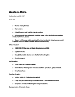 West Africa Notes