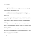 Linear motion 