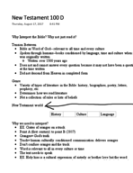 New Testament Notes Week 1