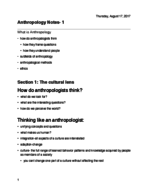 Anthropology Notes 1 