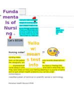 Fundamentals of Nursing Week 1 Notes