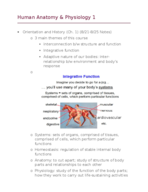 Human Anatomy Notes (8/21-8/25)