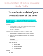 Fundamentals of Public speaking STUDY GUIDE