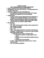 LIT2000 Week 1 Class Notes
