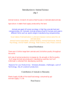 Introduction to Animal Sciences 1014