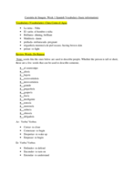 Spanish Notes Week 1 Basic Information and Vocabulary
