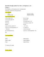 Elementary Spanish 1110 Weeks 1-3 Notes for first quiz