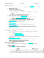 Chp.1 Lifespan and Development