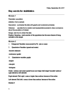 Statistics Module 1-4 key words