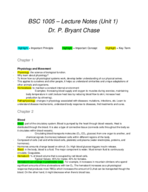BSC 1005 - UNIT 1- Movement and Physiology