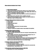 African-American Literature exam notes #1