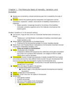 Genetics Ch 1 (Week 1) Notes