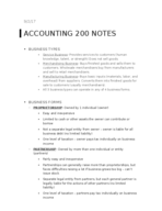 Accounting 200 Chapter 1 Notes
