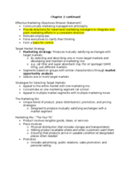 Marketing Management Week 2 Notes