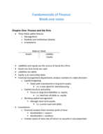 Fundamentals of Finance Week One Notes
