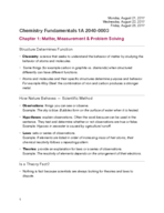 Chemistry Fundamentals 1a Chapter 1 Notes