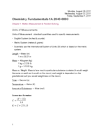 Chemistry Fundamentals 1a Chapter 1 Notes