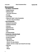 Human Communication Theory - Week One Notes