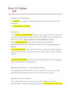 Econ 111 Notes 9/5