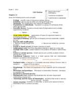BIO 1307 :  Study Guide Exam I 