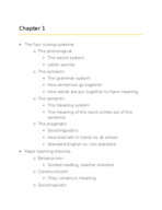 Literacy in Grae K-4 - Chapter 1 Class Notes