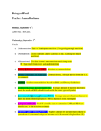 Biology of Food Week 2