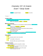 Chem 107; Exam 1 Study Guide