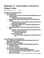 Abnormal Psych September 12 Lecture Notes