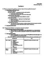 Intro to Comparative Politics, Lecture #1
