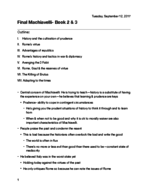 Machiavelli Book 2 & 3 Notes