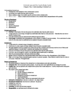 Criminal Law and the Courts - CRM 260 - 001 Test 1 Study Guide