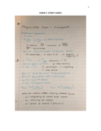 Physics2306, Study Guide 1