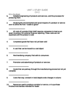 Accounting 2020 Unite 1 Study Guide