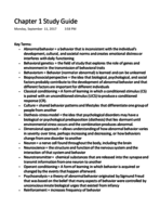 Abnormal Psych Exam 1 Study Guide