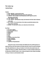 HIS 1501, Week 3 Notes (The Archaic Age)