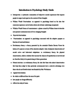 Introduction to Psychology Quiz 1 Study Guide