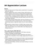 Art Appreciation, Week 5 Notes