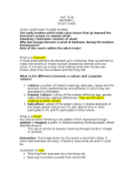 Study Guide for Midterm (Quiz One) 