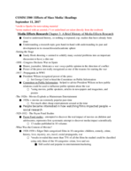 Communication 3300 | Mass Media Effects | Week 3 Study Material