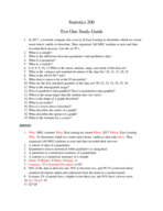 Statistical Methods 200 Study Guide Test One