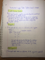 Beginning Notes on Truth Tables
